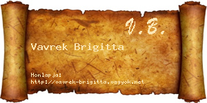 Vavrek Brigitta névjegykártya